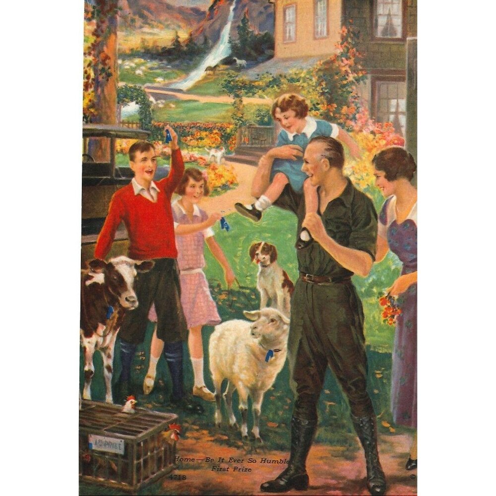 Vintage Calendar Print "Home-Be it Ever So Humble-First Prize" 6x8